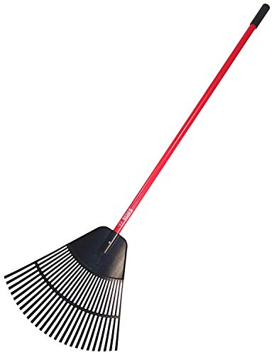 Bully Tools 92624 Poly Lawn and Leaf Rake with Fiberglass Handle, 24-Inch