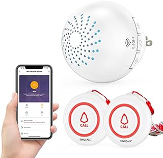 SINGCALL Tuya Wifi Personal Alarm Calling System (Equipment Upgrade), Panic Alarm System for Elderly/Patient/Disabled, 1 Tuya Wifi Smart Plugin Receiver + 2 Home Portable Call Buttons