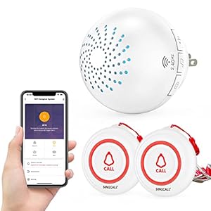 SINGCALL Tuya Wifi Personal Alarm Calling System (Equipment Upgrade), Panic Alarm System for Elderly,Patient,Disabled, 1 Tuya Wifi Smart Plugin Receiver 2 Home Portable Call Buttons