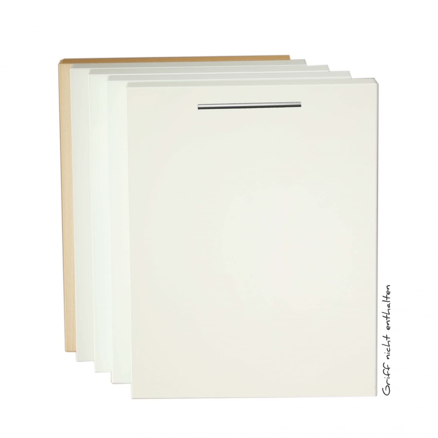 Geschirrspülerfront voll-, teilintegrierte Spülmaschinen, Geschirrspülertür in Creme Magnolia - 594 x 715 mm, 19mm Stärke