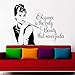 Audrey Hepburn citations salon adolescent chambre mur Art autocollant décalcomanie vinyle décor à la maison canapé mobile papier peint Mural 72x57 cm