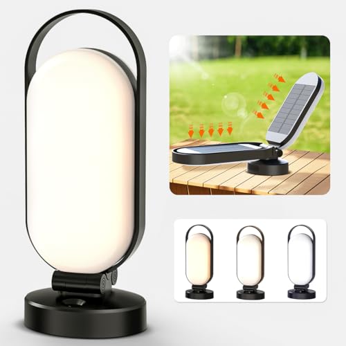 Bravzurg Lampada da Campeggio Ricaricabile, 5000mAh Lanterna Solare Campeggio Esterno, Portatile Pieghevoli Impermeabili, Luce LED Batteria, Campeggio Accessori Attrezzatura Utili, Emergenza Interno