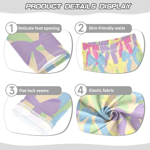 Cute Color Bow Girls Leggings,Workout Leggings for Girls Toddler Athletic Leggings Size for 3-10T3