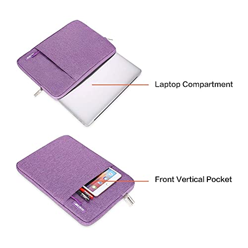 Image of MOSISO Laptop Case 13 inch, 13 inch Laptop Sleeve Compatible with MacBook Air M4 M3 M2 M1 2025-2018 / Pro M2 M1 2025-2016, Polyester Vertical Computer Sleeve Bag with Pocket, Light Violet