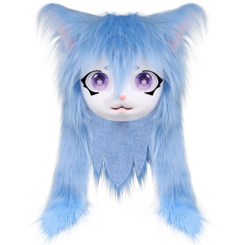 Costume de fourrure chat bleu pour Halloween et mascarades