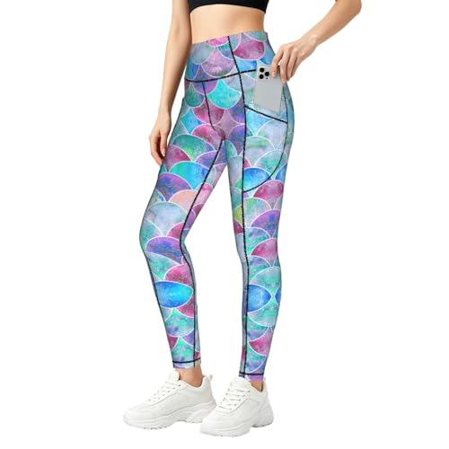 Leggings con estampado de escamas de peces mujer conjuntos de entrenamiento fitness diario