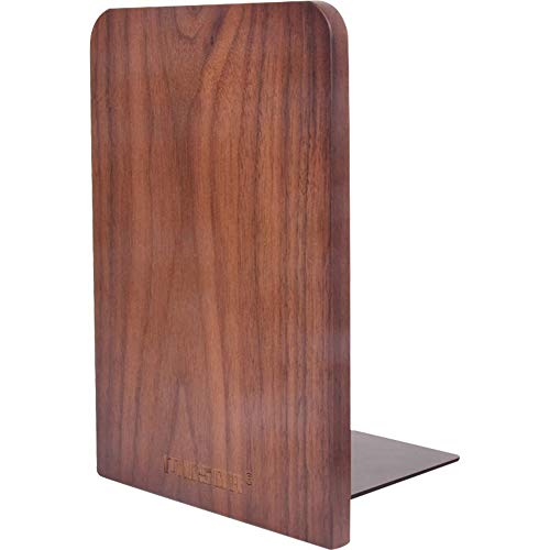 Serre-livres en bois - Simple et antidérapant - Support de livre carré pour bureau, maison, école - Marron - Qualité supérieure et créatif