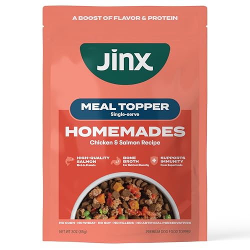 Jinx Salmon Grain Free Wet Dog Food Toppers, Meal or Mix with Dry Dog Food, Made...