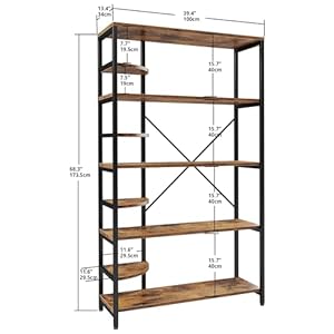 IRONCK Industrial Bookcases and Bookshelves Corner Shelf 8 Tiers Rustic Storage Rack Plant Stand Corner Ladder Shelf for Living Room, Home Office, Kitchen IRONCK Industrial Bookcases and Bookshelves Corner Shelf 8 Tiers Rustic Storage Rack Plant Stand Corner Ladder Shelf for Living Room Home Office Kitchen