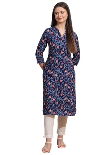 Image of W for Woman Pink Bold Geometric Printed Pure Cotton Straight Kurta