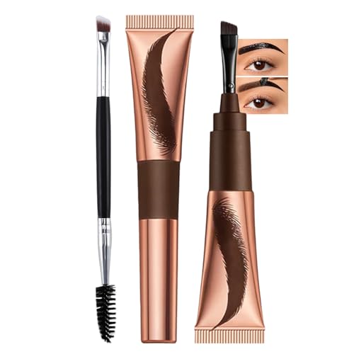 Erinde Gel para cejas, tinta de gel para tatuajes, Peel Off Eyebrow, resistente al agua y al color, altamente pigmentado, efecto duradero, con cepillo para cejas #04CHOCOLATE