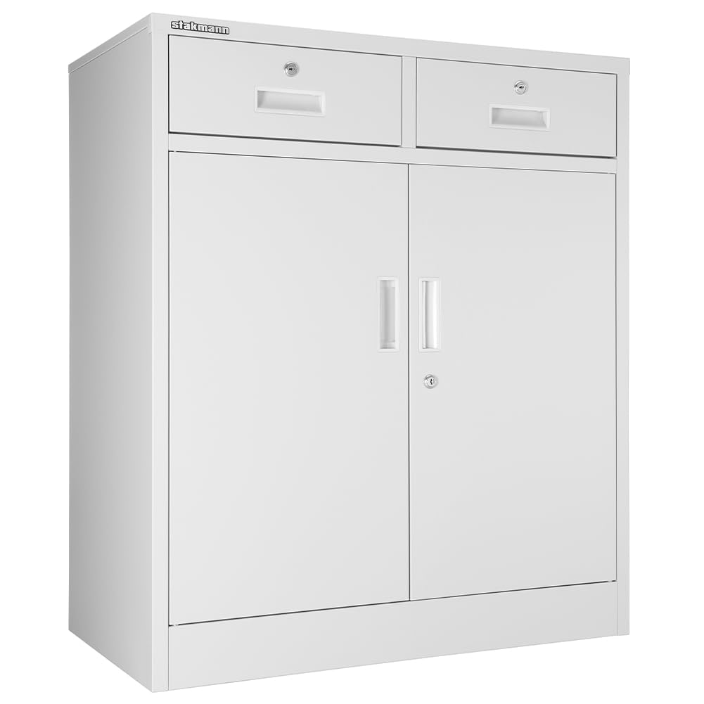 Armoire en métal pour meubles de bureau avec 2 clés et serrure, armoire grise idéale pour le garage, la maison, le travail, le meuble de rangement Faldoni, le magasin d'étude porte documents (2