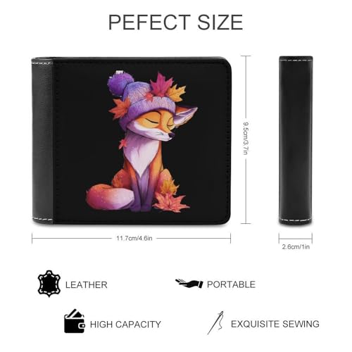 Foxes Bi-fold Wallet for Men Women Print PU Leather Slim Cash Card Holder2