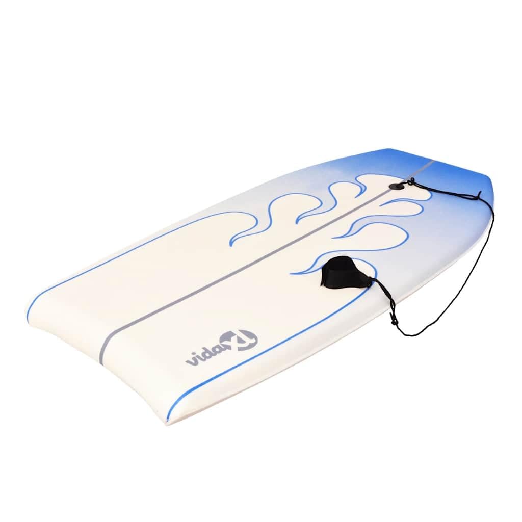 Bodyboard für Wasser-Spaß 94 x 48 x 5 cm mit Sicherheitsleine und Armband für Kinder und Erwachsene