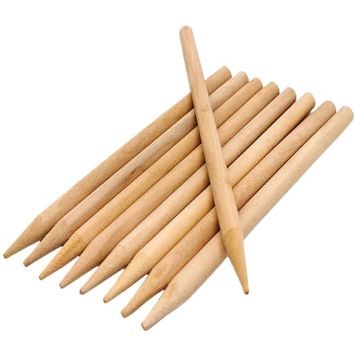 30 Pieces Semi Pointed Wooden Sticks Pointed Round Wooden Stick for DIY Handmade Arts Projects, 4.5