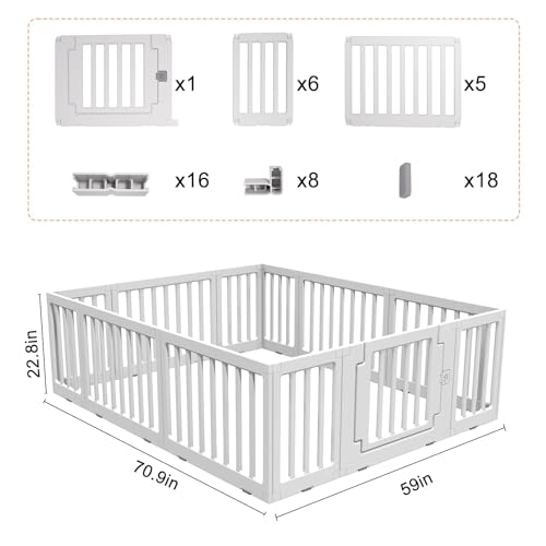 Image of Gupamiga Playpen Baby Playard Portable Baby Fence Play Area Indoor Outdoor Kids Activity Center Playpen Playground Hoop for Indoor and Outdoor Use (12 Panels)