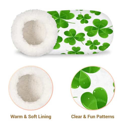 Irish Spring Green Clover Women's Slippers Socks Cozy Fuzzy Sherpa House Shoes Winter House Bedroom Slippers St Patrick's Day4