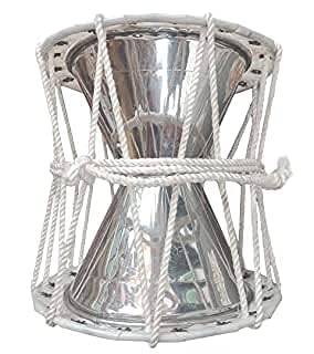 Yoshiva Stainless Steel Damru 8 Inch – Traditional Silver Damroo Musical Instrument for Lord Shiva | Religious Puja Accessory for Home & Temple Worship-picture-21