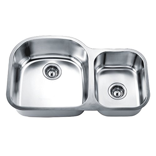 Daweier ES311814R Sink Double Bowls with Small Bowl on Right, 18 Gauge