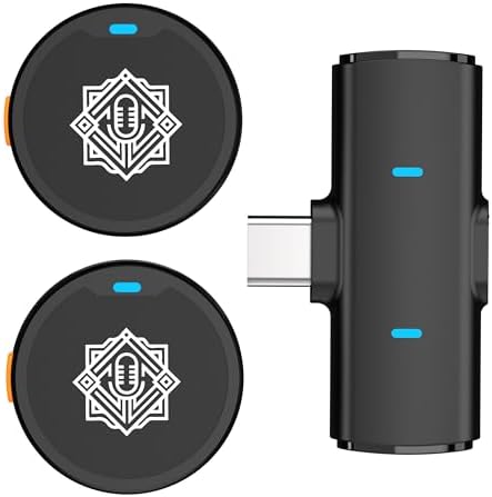 DIGIMORE Wireless Lavalier Microphone| Dual Mics with Level 3 Noise Reduction, Low Latency & Real-Time Monitoring| 8Hrs Battery| Type-C| for iPhone and Android| Vlogging, Live, Interview (D-460 Lite)