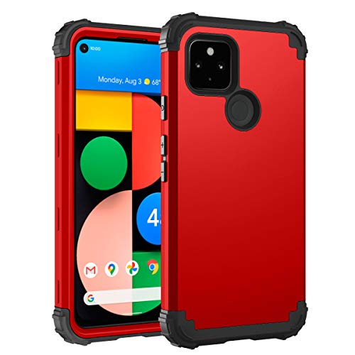 Anreixx Coque Compatible avec Google Pixel 4a 5G, Coque de Protection intégrale 3 en 1 Robuste et résistante aux Chocs avec extérieur en Polycarbonate Rigide Hybride et intérieur en Silicone Souple