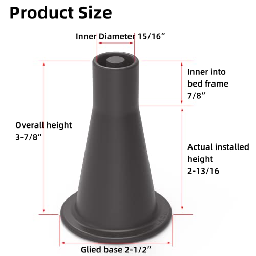 Snapklik.com : 6Pcs Bed Frame Feet, Tall Sturdy Cone Shaped Legs ...