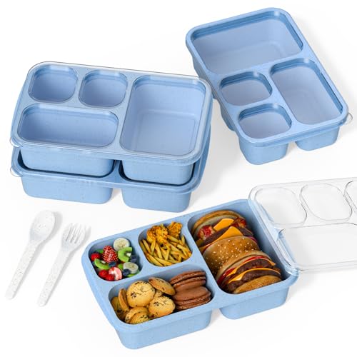 Large Capacity Bento Box for Adults, 4-Piece Set – Stackable Lunch Box with 4...