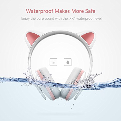Censi Music Headset Headphone Creative Cat Ear Stereo Over-Ear Game Gaming Bass Headset Noise Canceling Headband Earphone For Ipad, Pc, Iphone And Android Smartphones (White, Wired) #TOP7