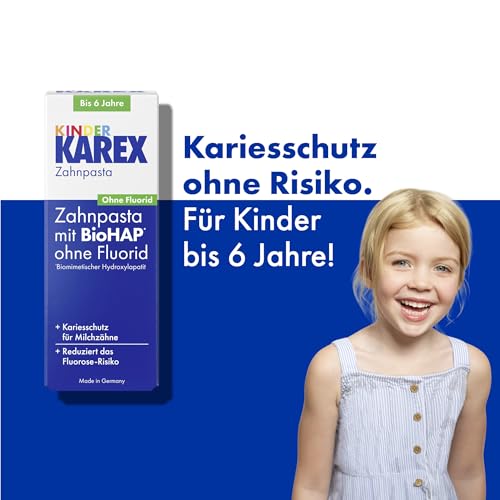 Baby KAREX Zahnpasta - 4 x 50 ml - Der ideale Einstieg ins Zähneputzen - Für Babys von 0-2 Jahren - reinigt sanft, mit BioHAP und ohne Fluorid