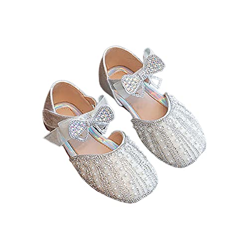 Toddler Flip Flops Girls Dress Shoes Cute Bow Mary Jane Shoes Ballerina with Satin Ankle Tie Flat Leather Boots