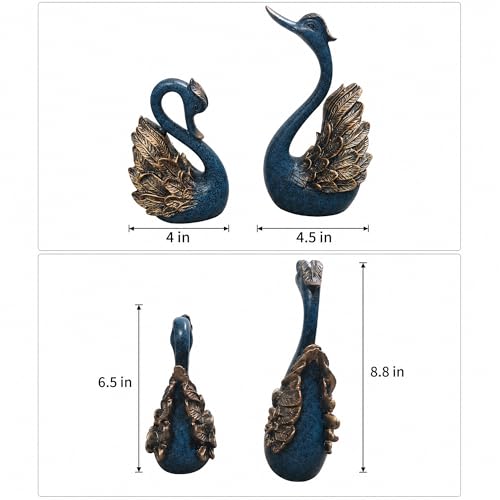 Pareja de estatuas de cisnes para decoración del hogar miniatura 2