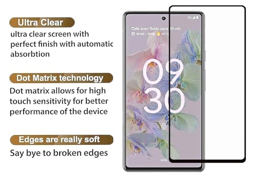 Image of DD SON Premium HD+ Tempered Glass Screen Protector Guard Compatible For Google Pixel 6A / Pixel 7A | Edge to Edge Coverage With Easy installation kit for Smartphone