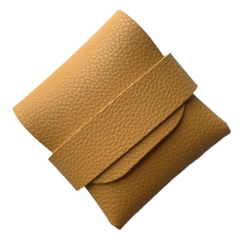 Bolsa de condón para monedero, elegante bolso pequeño de piel sintética, bolsillo discreto/monedero/funda de viaje para almacenamiento seguro de 3 a 4 condones, Amarillo, Refer to description, Unisex