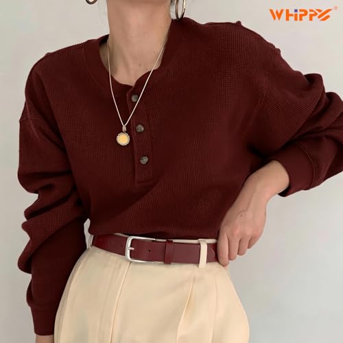 Image of WHIPPY Women Casual Leather Belt for Jeans Pants, Fashion Ladies Waist Dress Belt