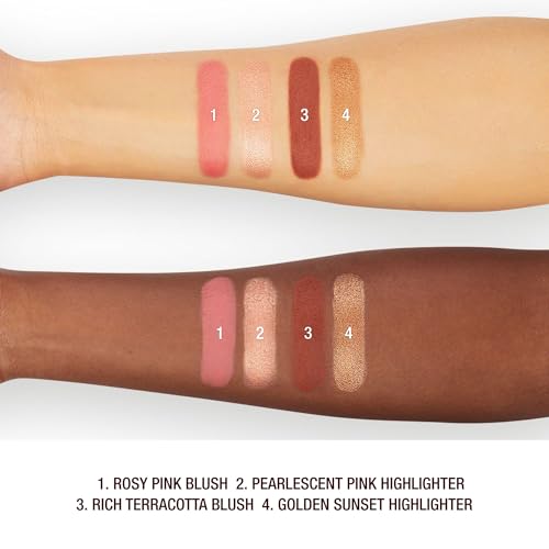 Image of Charlotte Tilbury Mini Hollywood Blush & Glow Glide Palette, Powder Blush & Highlighter Compact, Face Makeup Duo, Travel Size Makeup Palette