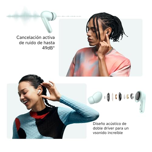 XIAOMI Redmi Buds 6 Green – Autonomie de la Batterie 42 h, Son Hi-FI avec Double Pilotes, 49 DB ANC, 4 Modes EQ, réduction du Bruit AI, Charge Rapide, Bluetooth 5.4, Prise en Charge Google Fast Pair