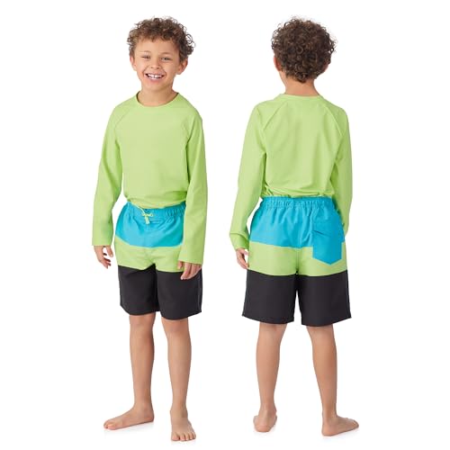 Image of Saint Eve Kids 2 Piece Swim Suit Short & Trunks Set with UPF 50+ Protection - Rash Guard Swimsuit Top & Shorts Sets for Boys