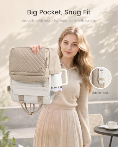 Image of LOVEVOOK Laptop Backpack Women Quilted Teacher Nurse Work Backpack Purse