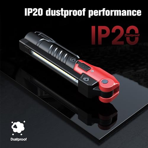 LAUNCH Taschenlampe LED Aufladbar, Arbeitsleuchte Werkstattlampe Akku, COB&SMD Inspektionsleuchten mit Starker Magnetfuß, 3 Seitig 4 Lichtmod für Auto Reparatur, Campinglampe, Geschenke für Männer …