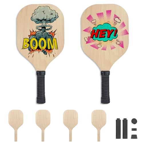 6 Pack Sublimation Blanks Pickleball Paddles, 7.3" x 15.5" Double