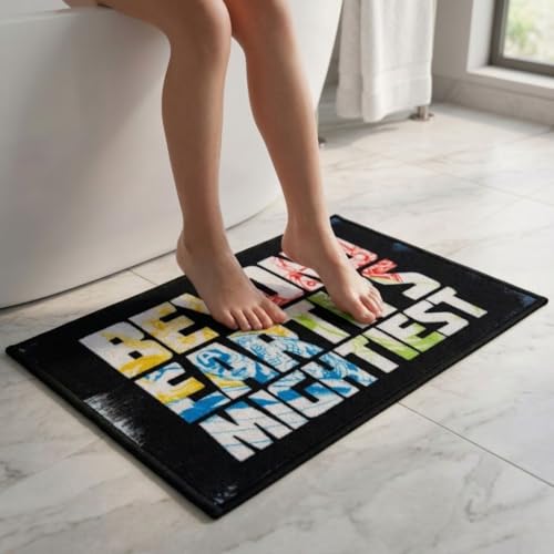 Image of Athom Living Cartoon Printed Themed Multi Colored Kids Premium Nylon Bathmat, with Latex Backing, Anti-Slip Bathmat, 37 x 57 cm, Pack of 1 (Marvel)