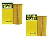 Pair Set of 2 Engine Oil Filters Compatible with Mercedes W210 S210 E300 3.0 L6 Diesel