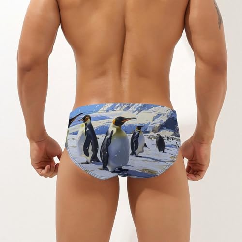 King Penguins Novelty Men's Swimming Brief Swimwear Pants Trunks Beach Shorts Underwear2
