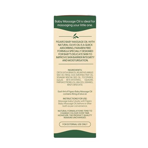 Image of Figaro Baby Massage Oil With Goodness Of Natural Olive Oil Enriched With Vitamin E, Dermatologically Tested, 200 Ml (Pack of 5)