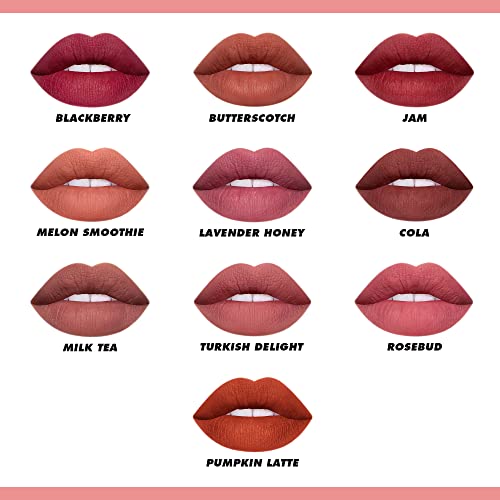 Lime Crime Plushies Soft Matte Lipstick, Pumpkin Latte (Brick Red) - Blackberry Candy Scent - Plush, Long Lasting & High Comfort For All-Day Wear - Talc-Free & Paraben-Free #TOP4