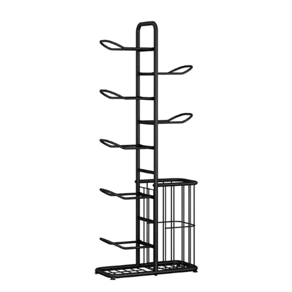 GRRICEPL Basketball Storage Rack, Black Sports Ball Holder, Vertical Ball Storage Rack, Ball Sports Equipment, for Football Basketball (Color : Black-B, Size : 58x23.5x146cm)