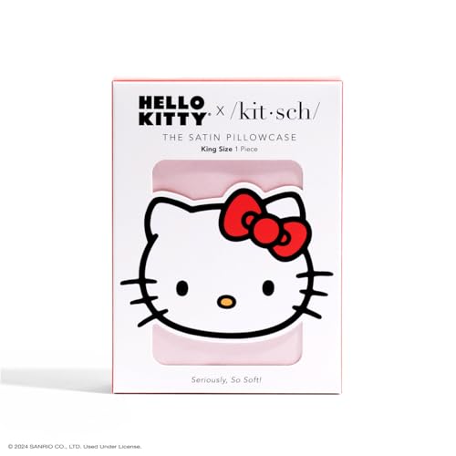 Kitsch Kissenbezug aus Satin mit Hello Kitty-Motiv, Reißverschluss, gut für Haare, weicher als Seide, kühlend, maschinenwaschbar… – Ansicht 3