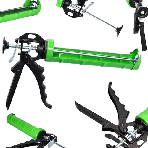 ToolSpace Exprimidor de silicona de 280 ml - Potente aplicador de pegamento y juntas - Mango ergonómico duradero - Diseño reforzado - Exprimidor profesional de cartuchos - Aplicación de reparación