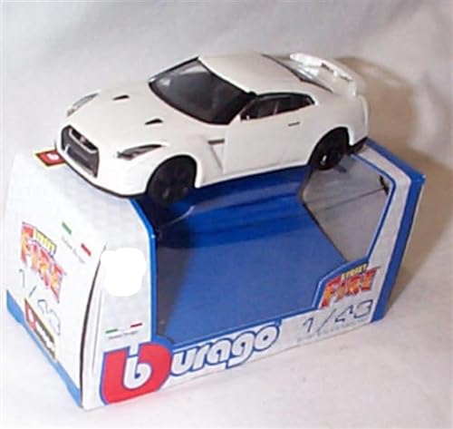 Burago Street fire N'issa'n GTR 2008 White car 1:43 scale Diecast model