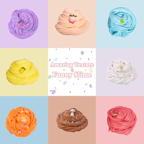 32 Pack Fluffy Mini Butter Slime Kit, Scented Putty Slime for Kids Party Favors, Birthday Gifts, with Cute Charms, Soft & Non-Sticky, Stress Relief Toy for Girls and Boys - Image 3